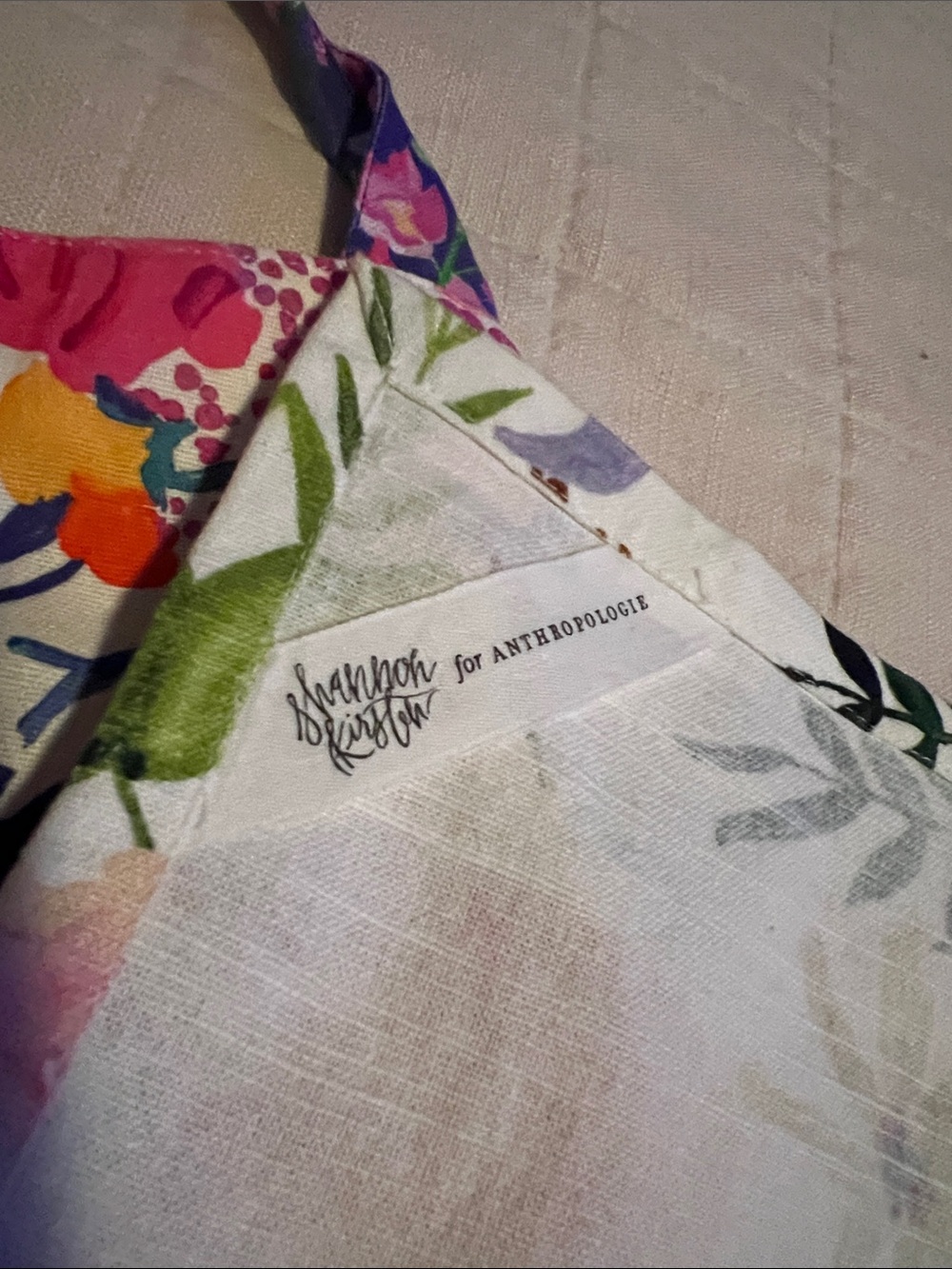 NWOT OS Anthropologie X Floral Halter Apron with Floral Towel - Picture 4 of 9